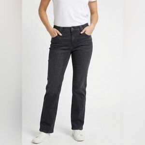 NYDJ Cotton Blend Stretch Black Wash Straight Leg 5 Pocket Jeans US Sz 16P